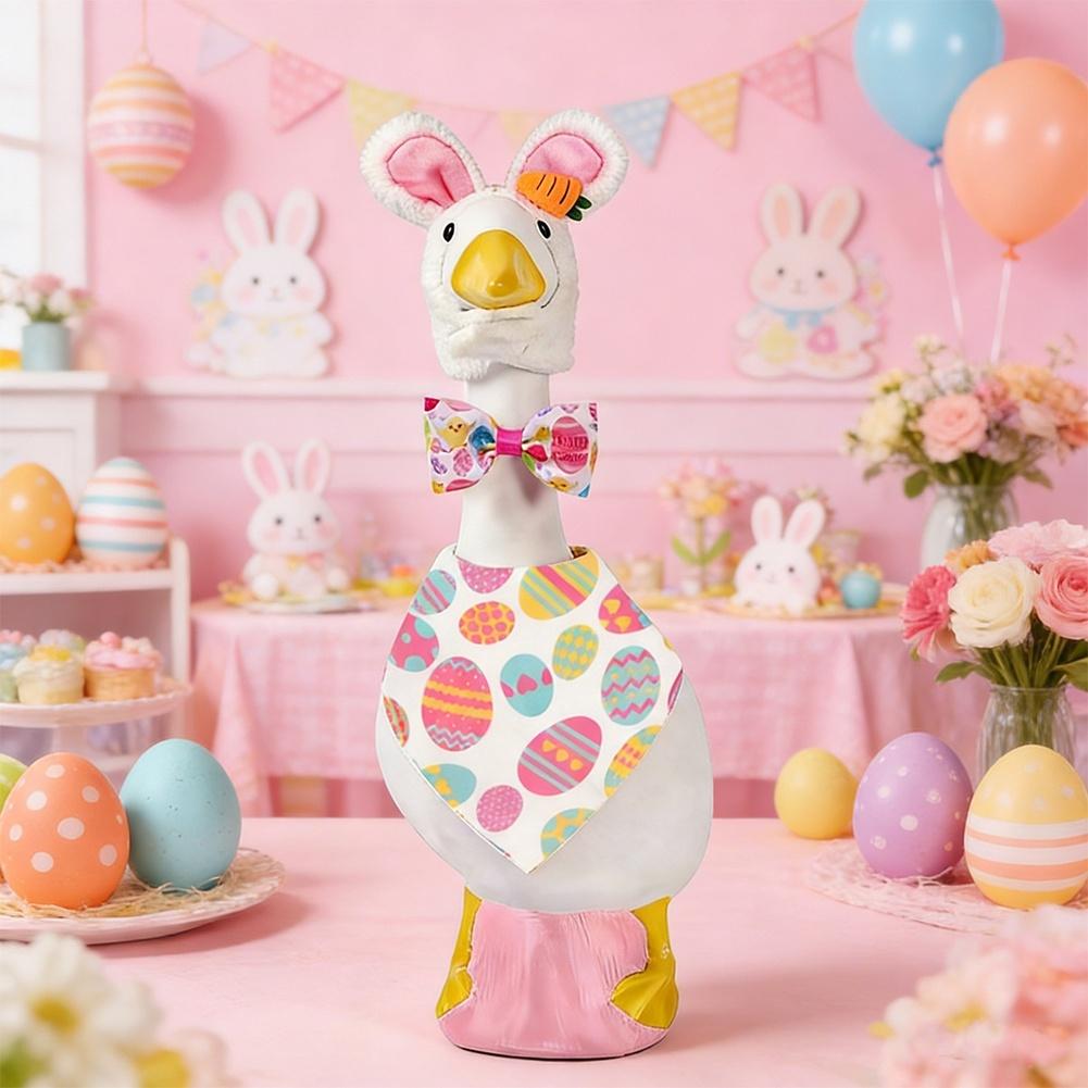 

Goose Dress Up Set with Easter Bunny Headpiece and Decorative Bib 23 Inch for Garden Display Seasonal Decoration China Mainland