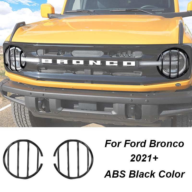 TESIN ABS Car Light Protection Cover For Ford Bronco  Up Taillight Headlight Turn Signals High Brake Lamp Hoods