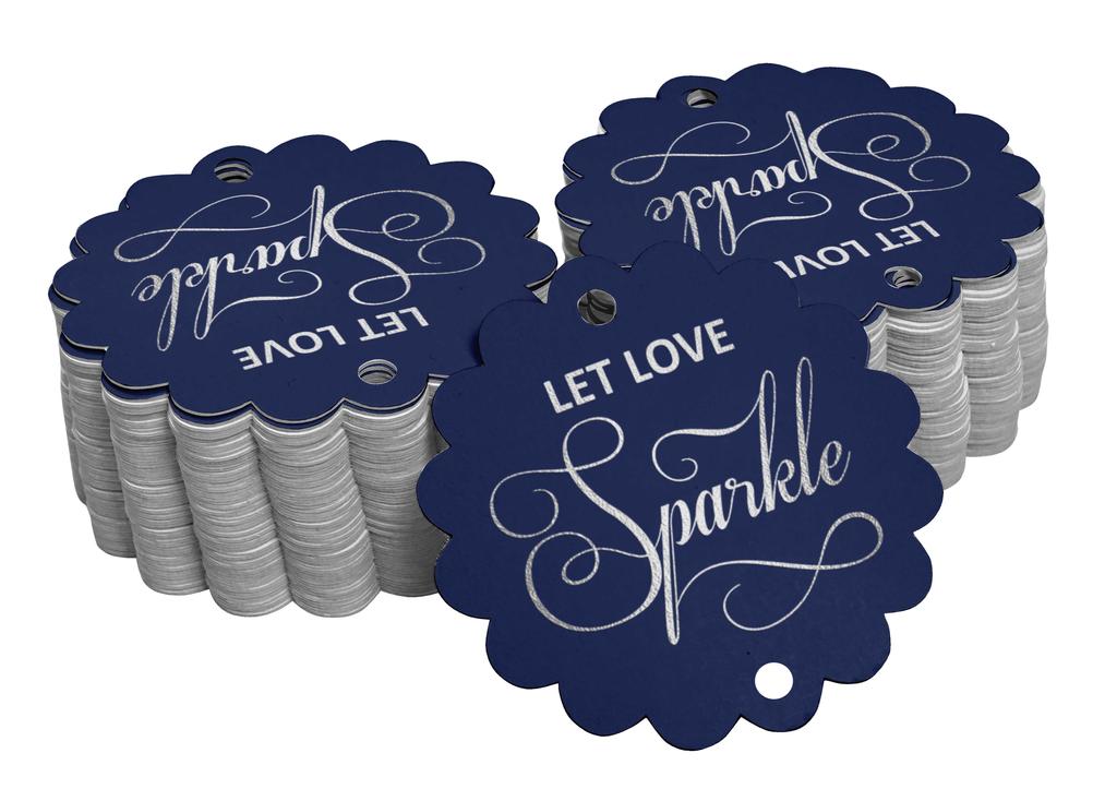 Inkdotpot 100 Pack Let Love Sparkle Wedding Favor Paper Tags Craft Real Gold Foil Hang