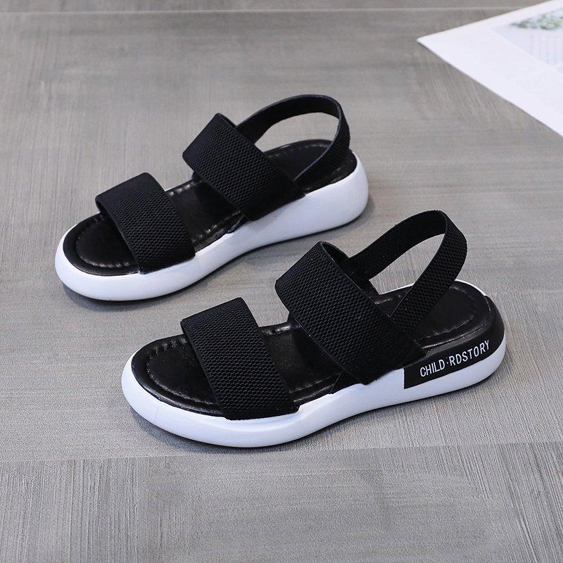 Sports Sandals Women's 2025 Summer New Student Thick-soled Outer Wear Mesh Elastic Band Beach Wind Roman Women's Shoes