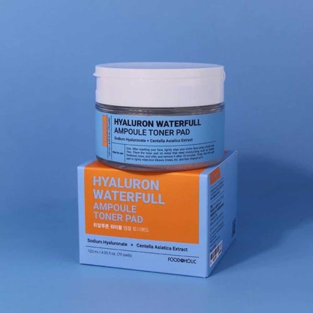 (1+1)FoodaHolic Hyaluronic Waterful Ampoule Toner Pads 70 Sheets (120ml) Hypoallergenic