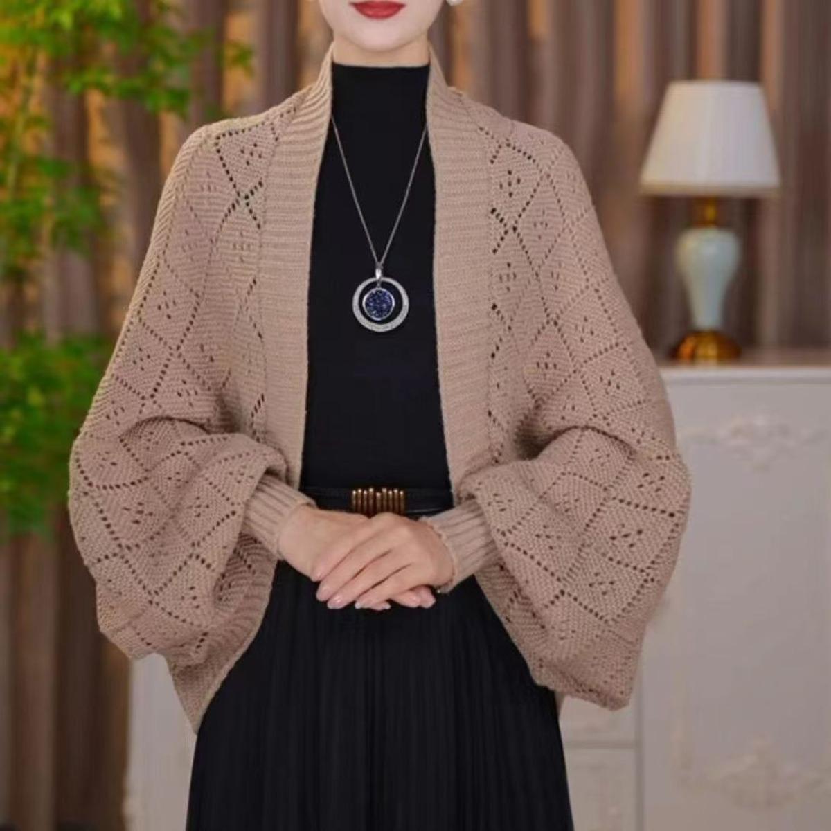 JR-Studio Herfst/Winter Nieuwe Aankomst: Gebreide Dichtgeweven Ruit Sjaal Warm, Veelzijdig, Stijlvol & Elegant Vest Modieuze Bovenkleding 145