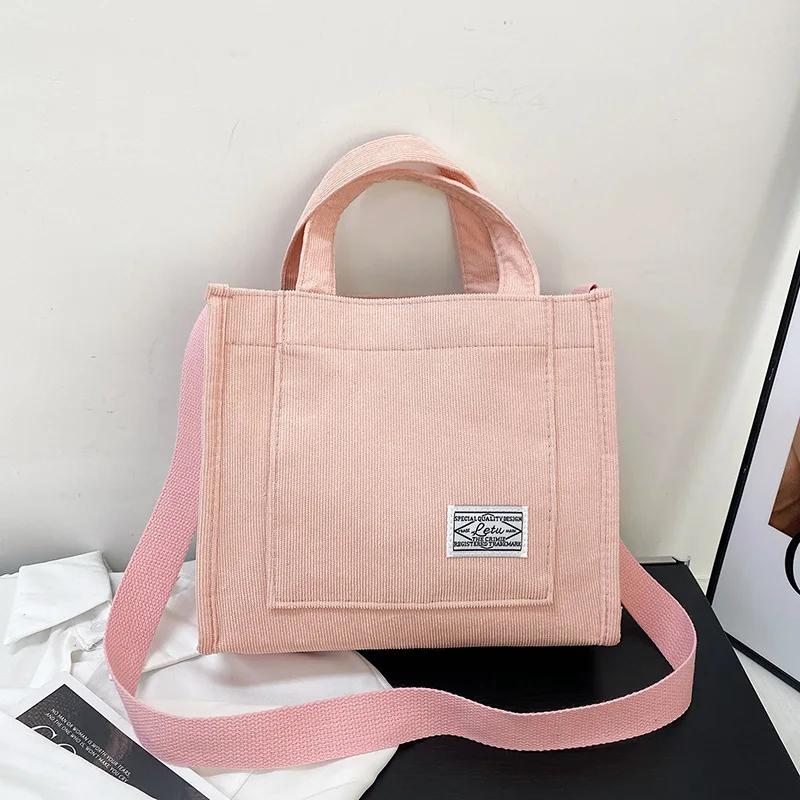 New Vintage Corduroy Tote Bag Retro Messenger Crossbody Bags Purse Casual Women Handbags Shoulder Bag Multiple Color Available