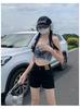 Women's Plus Size High Waist Black Denim Shorts - Spicy Girl A-line Summer Design