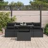 VidaXL Ensemble de canapés de jardin 5 pièces avec coussins Noir Poly Rattan 3348189