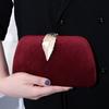 New Fashion Temperament Dinner Bag Velvet Metal Leaf Dress with Banquet Clutch Bag Small Square Bag Women
