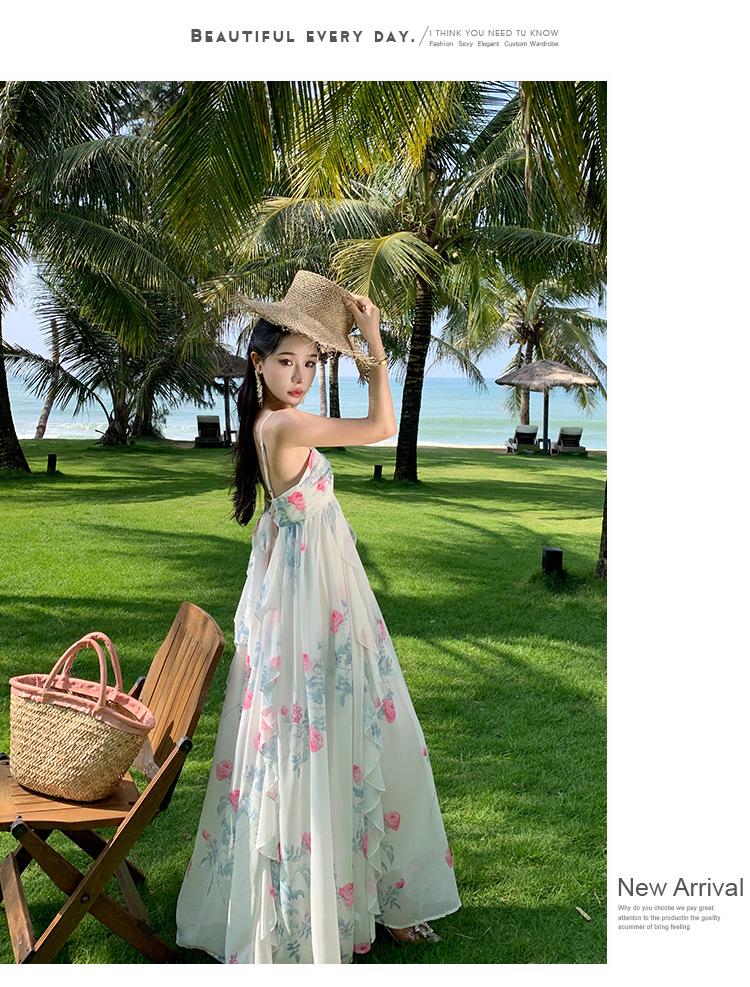 Fairy Floral Spaghetti Strap Summer Dress for Beach Vacations