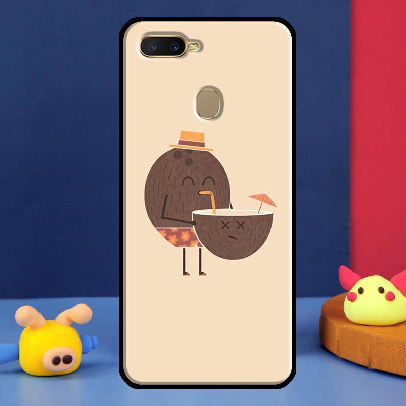 Summer Fruit Coconut Case For Oppo A98 A78 A58 A15 A16 A17 A5 A9 A91 A52 A72 A76 A96 A74 A94 A54 S A57 A77 Cover