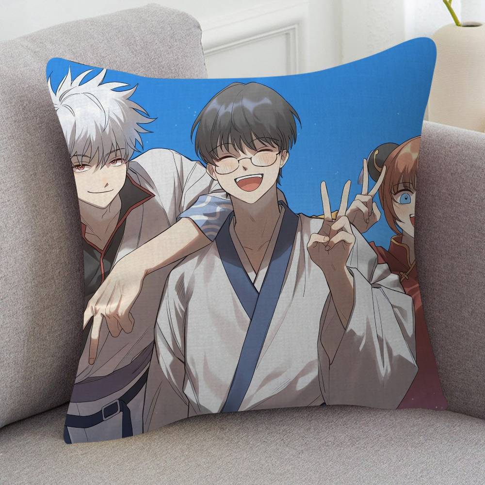 Anime Gin Tama Cartoon Series Square Pillowcase Soft Waist Sofa Cushion Cover Bedroom Room Pillowcase