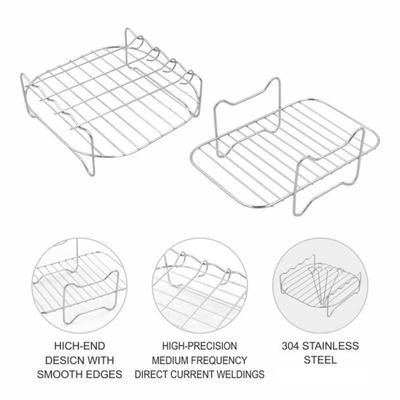 Grătar cu Tije pentru Friteuză cu Aer Inox Coș Grill pentru Cârnați Hot Dogs Lavabil în Mașina de Spălat Accesorii Friteuză cu Aer