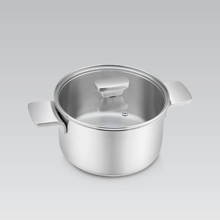 Steel Pot With Lid 18 Cm, 2.5L | Maestro Mr-3521-18
