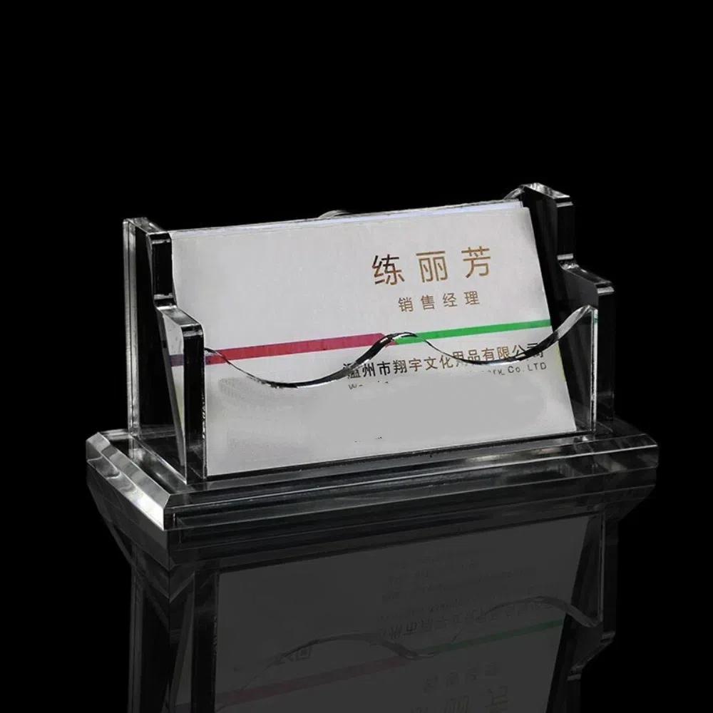 Acrylic Name Card Display Stand Transparent Desktop Display Holder  Office