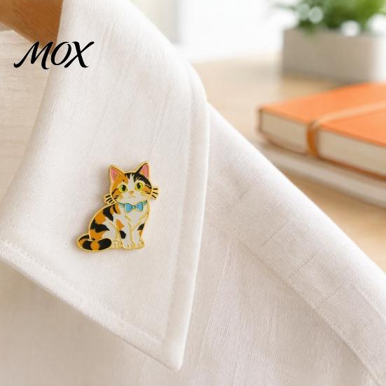 Clothes Accessory Enamel Bow Tie Cat Brooch, Cartoon Kitten Metal Badge Scarf Brooch Pin Pin, Hats Bags Scarves Decorative