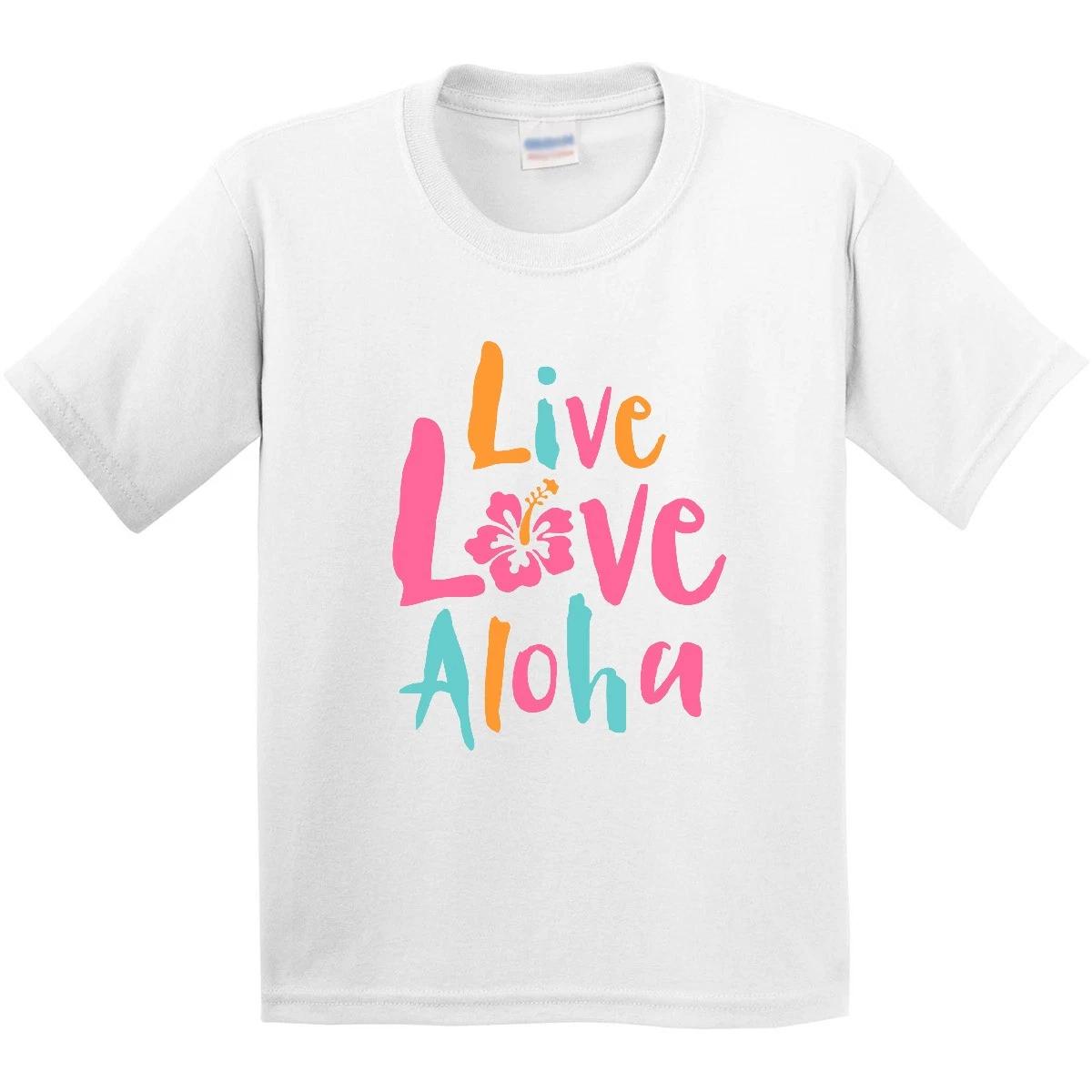 Inktastic Live Love Aloha Youth T-Shirt Hawaii Hawaiian Hibiscus Maui Tropical 130