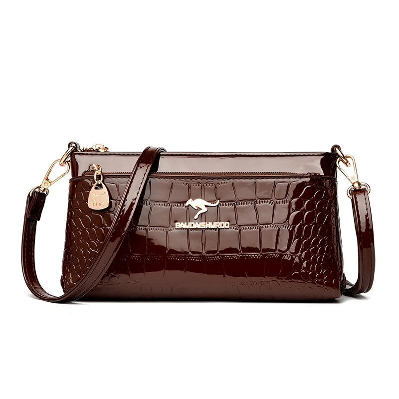 Women's bag new fashionable and simple commuter shoulder bag retro patent leather women's messenger bag