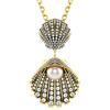 Swarovski Idyllia Pendant with Two Shells Crystal Necklace Women's Gold 5689197