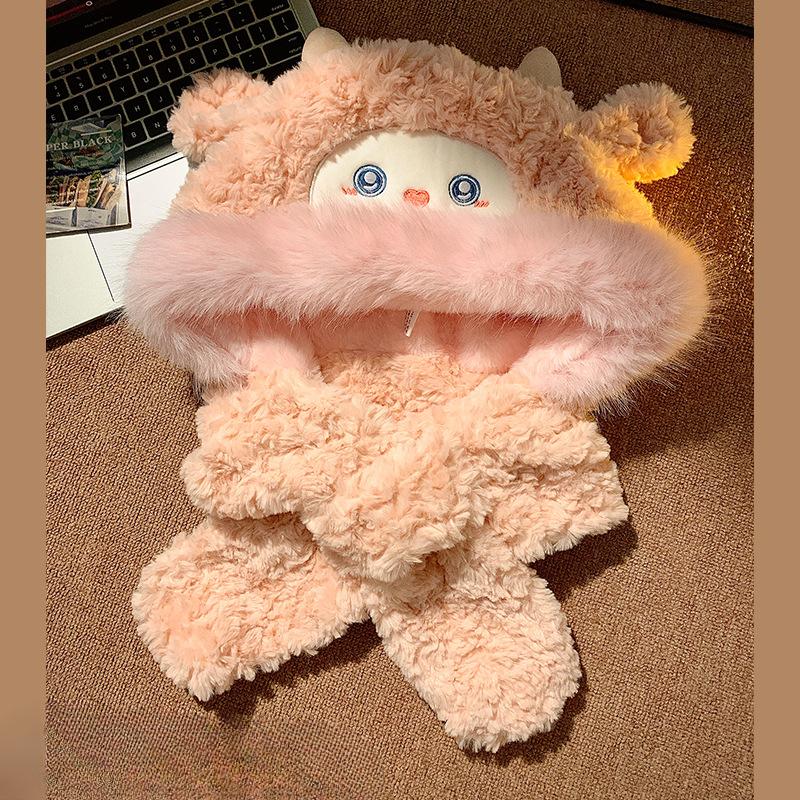 Cute Wool Plush Hat Scarf Integrated for Women Korean Version In Autumn and Winter Thickened Cold and Warm Student Ear Protection Hat Trend