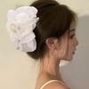 Mode Große Schwarz Weiß Netz Schleife Haarkralle Haarspange Damen Koreanisch Süß Wolke Plissiert Haifischklemme Haaraccessoires
