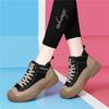 Golden Rabbit Genuine Leather High-Top Thick-Soled Women's Sneakers - 2025 Autumn/Winter Round-Toe Lace-Up Sports Casual Shoes.