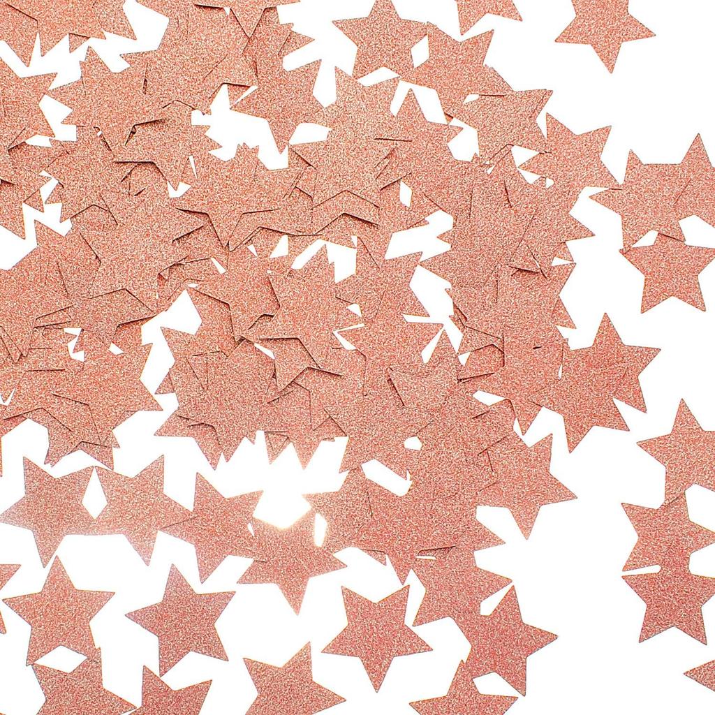 MOWO Glitter Five Stars Confetti Wedding Party Decor and Table Decor, 1.2’’ In Diameter (Glitter Gold,200pc)