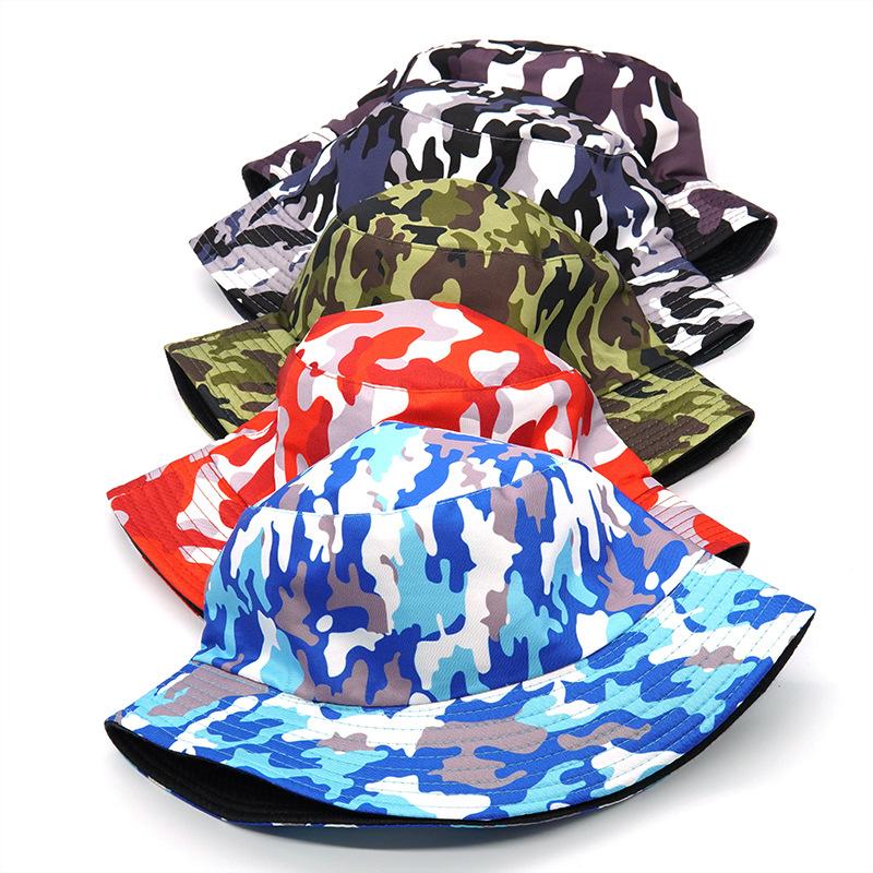Fashion Women Men Camouflage Bucket Hat Outdoor Sports Travel Beach Caps Fishermen Cap Sun Hats For Women Men