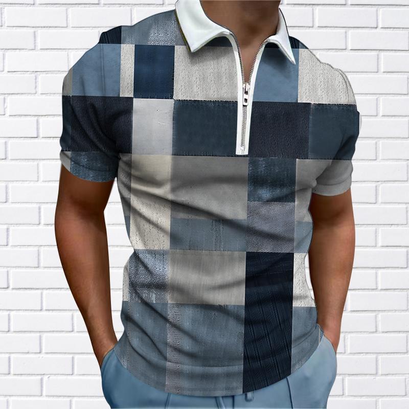 

Мужская рубашка-поло, повседневная рубашка на молнии с коротким рукавом, модная повседневная рубашка на молнии, лето-весна, стандартная посадка, рубашка с 3D принтом кокосовой пальмы 8XL серый