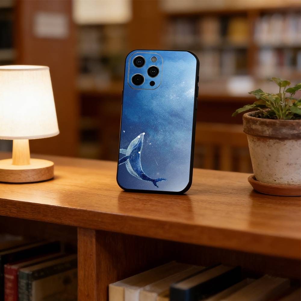 

Deep sea, starry sky, blue whale. Phone Case Silicone Soft For IPhone 17 16 15 14 13 12 11 X XR Plus Pro Max Plus iPhone14ProMax