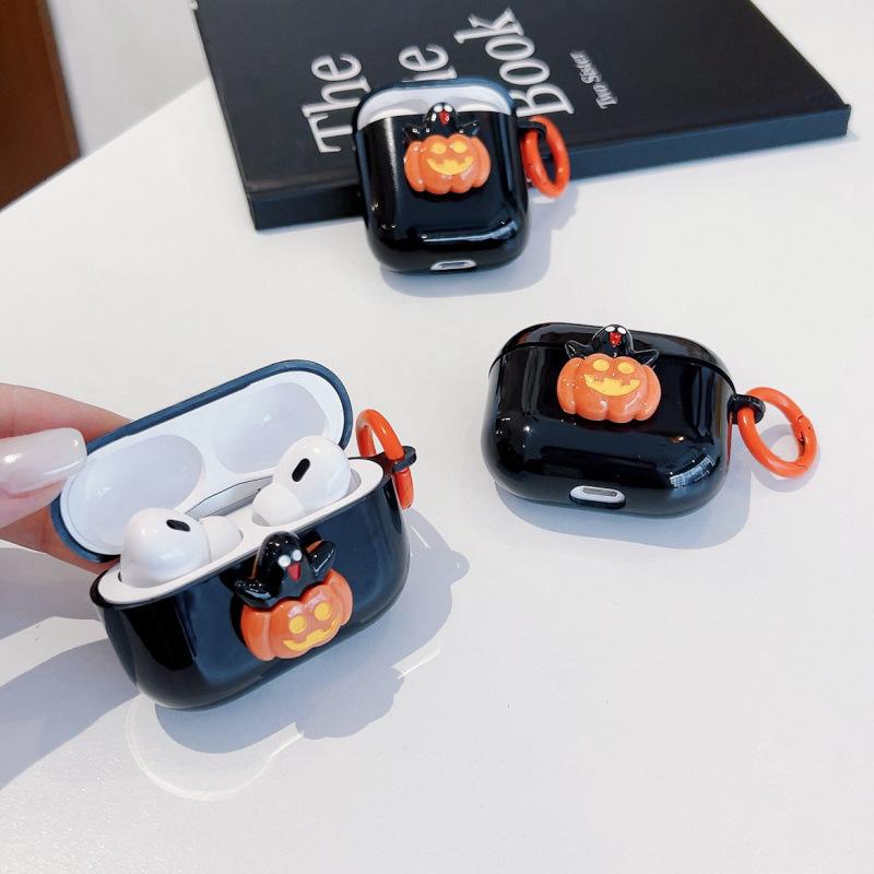 Wireless Bluetooth Headset Case Halloween Three-dimensional Ghost Pumpkin AirPodspro1 Protective Case Apple 1st Generation 1st Generation