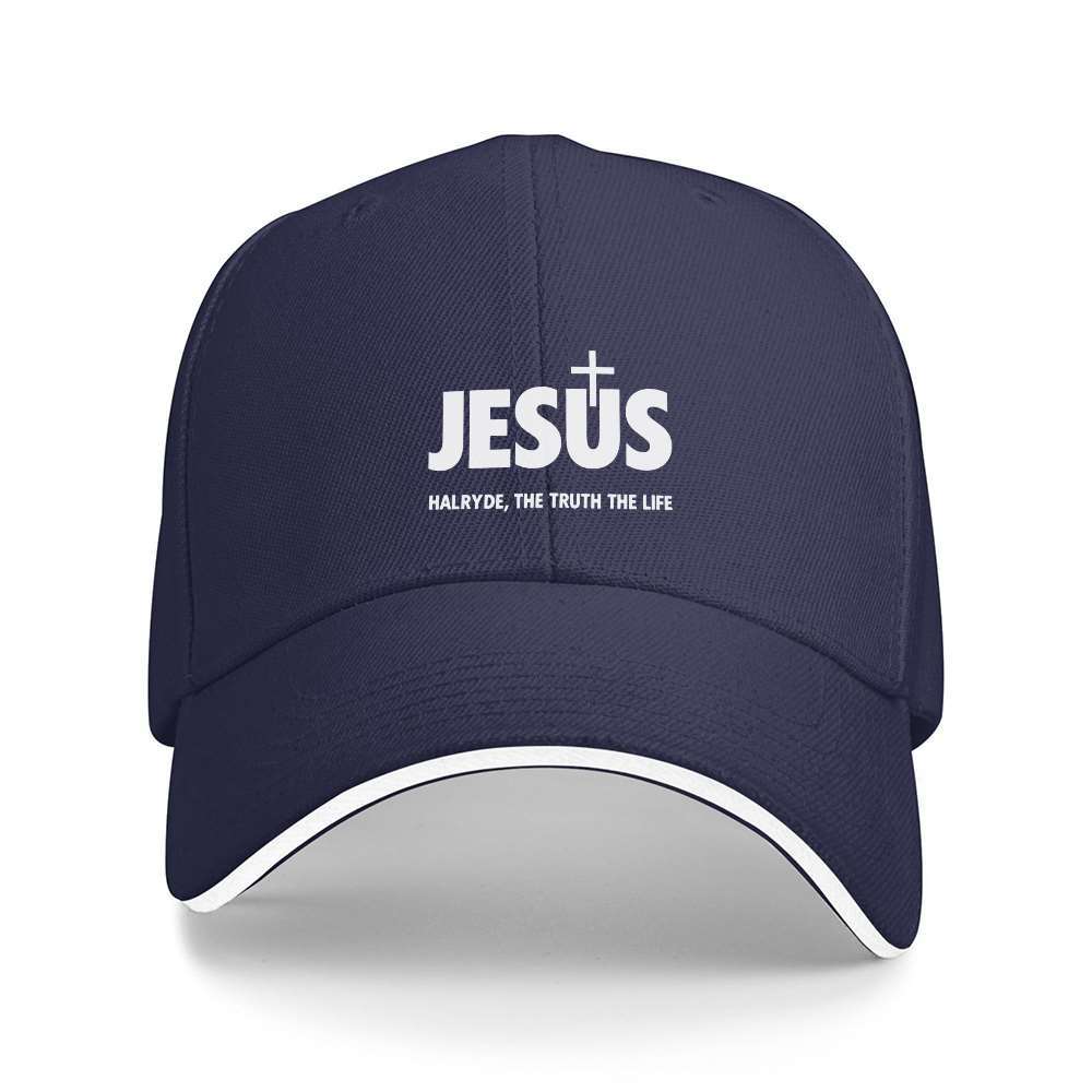 Jesus The Truth The Life Christian Baseball Cap Polyester Adjustable Outdoor Sports Hat
