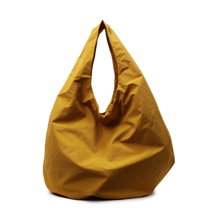 New Solid Color Large-capacity Personalized Casual Simple Handbag Nylon Canvas Underarm Bag Commuter Shoulder Bag