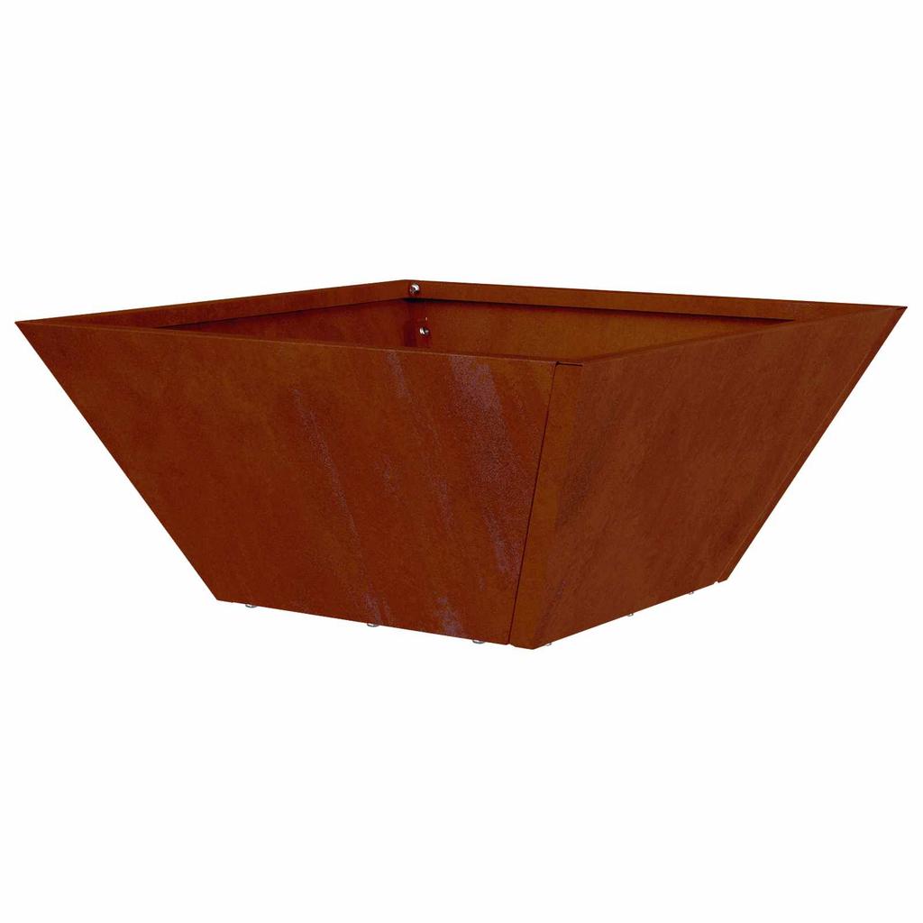 Garden Planter Set 5 Pcs Rustic Finish 35 X 35 X 15 Cm Weatherproof Steel