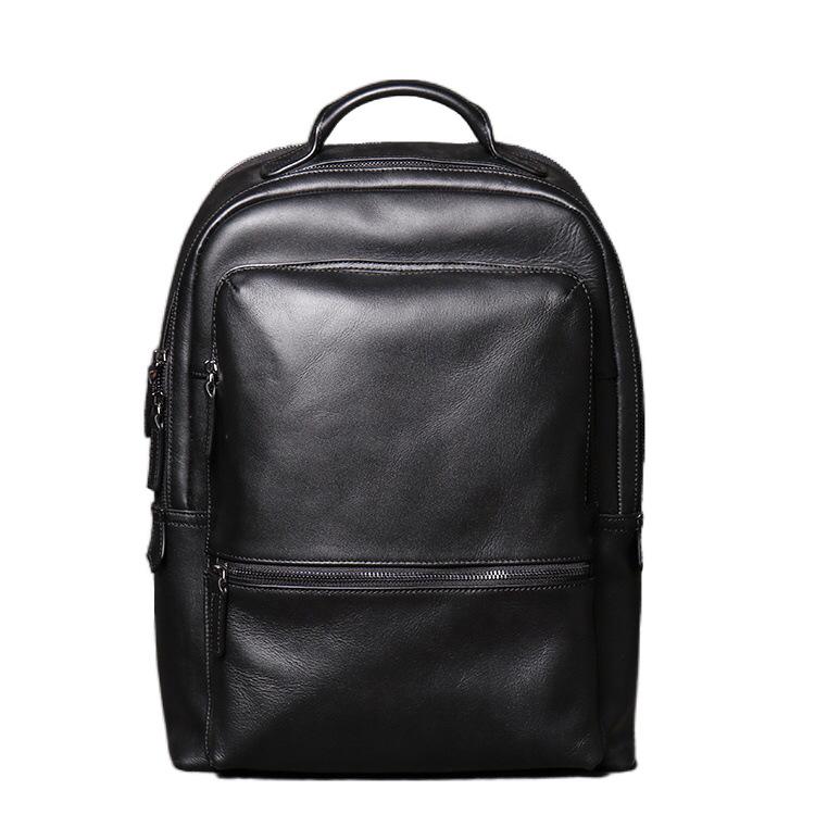 Retro First Layer Cowhide Laptop Bag Men'S Genuine Leather Backpack Large Capacity Women'S Travel Backpack