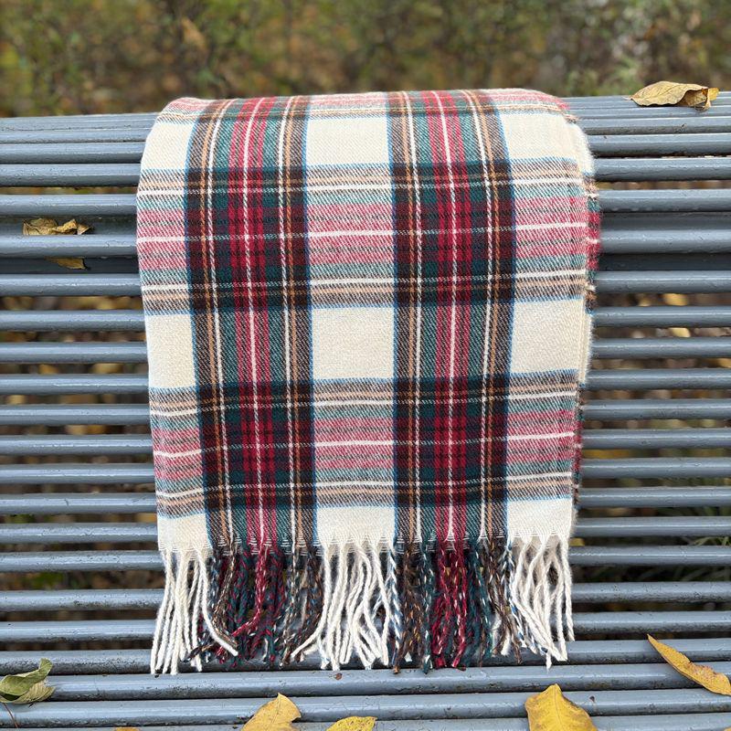 Women's Faux Cashmere Plaid Scarf - Korean Style, Thick & Warm Autumn/Winter Shawl