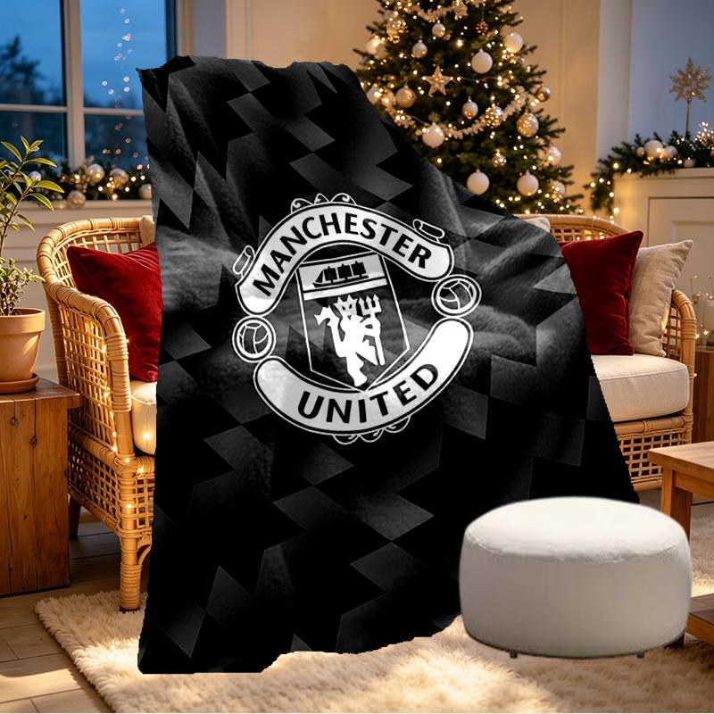 Manchester United F.C Print Blanket - Soft & Comfortable, for Bedroom, Travel, Sofa, Home Decoration - Birthday Christmas Gift for Friend