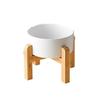 For 1800ml Big Dogs Bowl Double Ceramic Elevated Pet Food Water Feeders Small Medium Large Dog Feeding Supplies With Wooden Stan