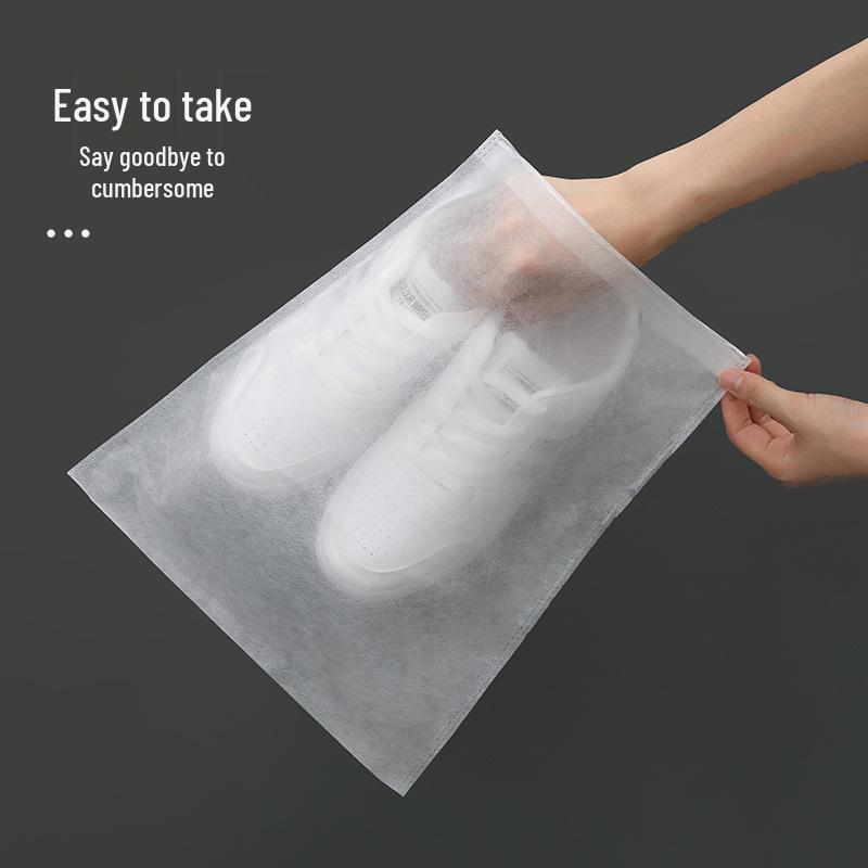Disposable Non-Woven Dustproof Shoe Drying Bags - Small White with Drawstring