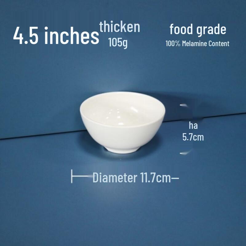 Zhi Shi White A5 Melamine Commercial Bowls (10-Pack)