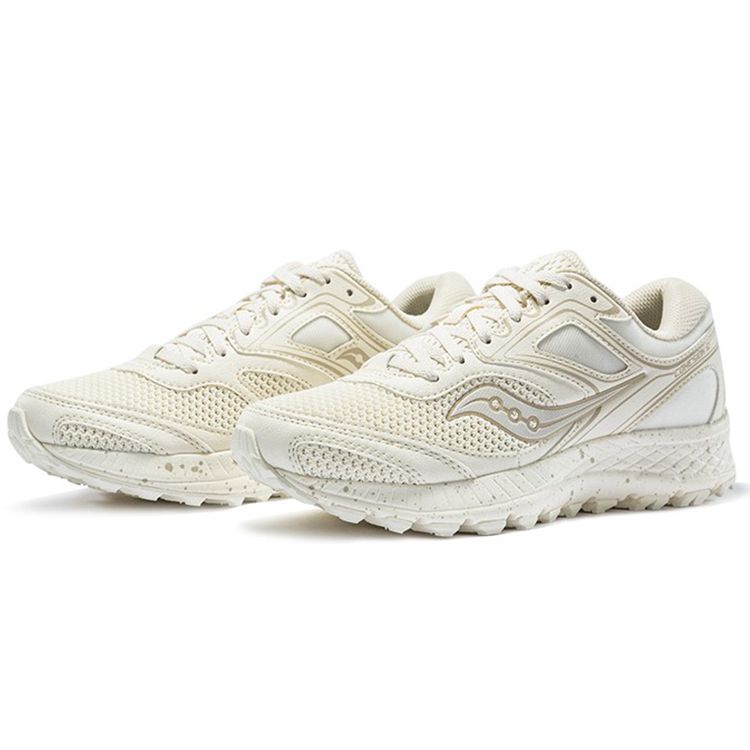 Saucony Cohesion 12 Comfortable Versatile Mesh Slip-Resistant Shock-Absorbing Durable Low-Top Casual Running Shoes Women sneaker Khaki S10475-50