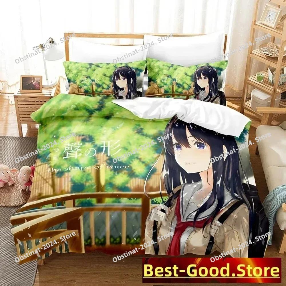 Anime A Silent Voice The Shape of Voice Bedding Set Duvet Cover Bed Set Quilt Cover Pillowcase Comforter king Queen Size