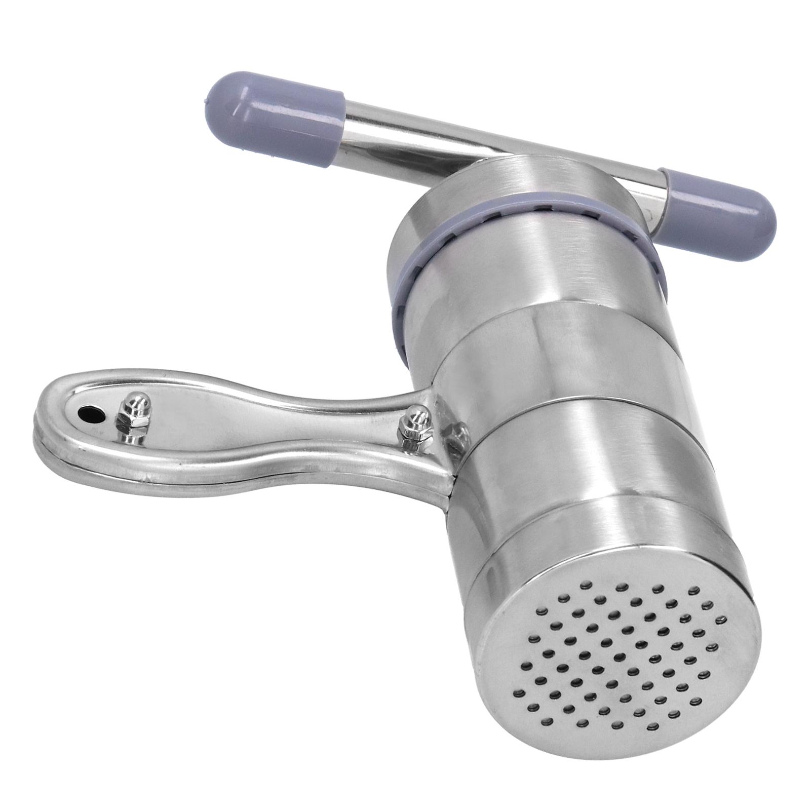 

Stainless Steel Manual Noodle Maker Pasta Press Machine with 5 Mold Head Kitchen Accessory