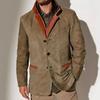 Men's Retro Patchwork Lapel Jacket - Spring/Autumn Casual Coat