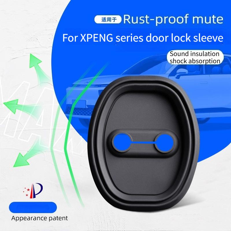 4pcs Silicone Car Door Lock Buckle Protection Cover for XPENG P7/P5/G9/P7i Anti-Collision Shock Absorbing Pad Car Accessories