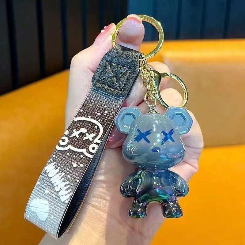 Starry Sky Bear Keychain, Car Keychain, Student Schoolbag Pendant, Men's and Women's Bags, Pendant, Car Key.