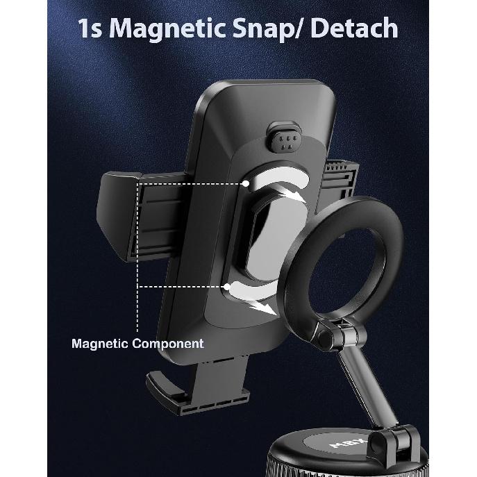 Car Phone Mount with Magnetic Clip for Magsafe & Android Cell Phone