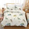 Dinosaur Duvet Cover Set Kids Boys Girls Cartoon Animal Bedding Set Ultra Soft Reversible 3 Piece Quilt Covers Double