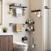 Danle Black Wall-Mounted Bathroom Storage Rack