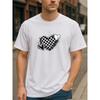 European Sizes Retro Sweet and Cool Style Pure Versatile T-shirt | Checkerboard Ink-splashed Heart, Casual Fit