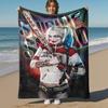 1PC Harley Quinn Good Night Outdoor Flannel Blanket Soft Plush Decor for Picnics, camping,Bedroom, Playroom, Office1156A