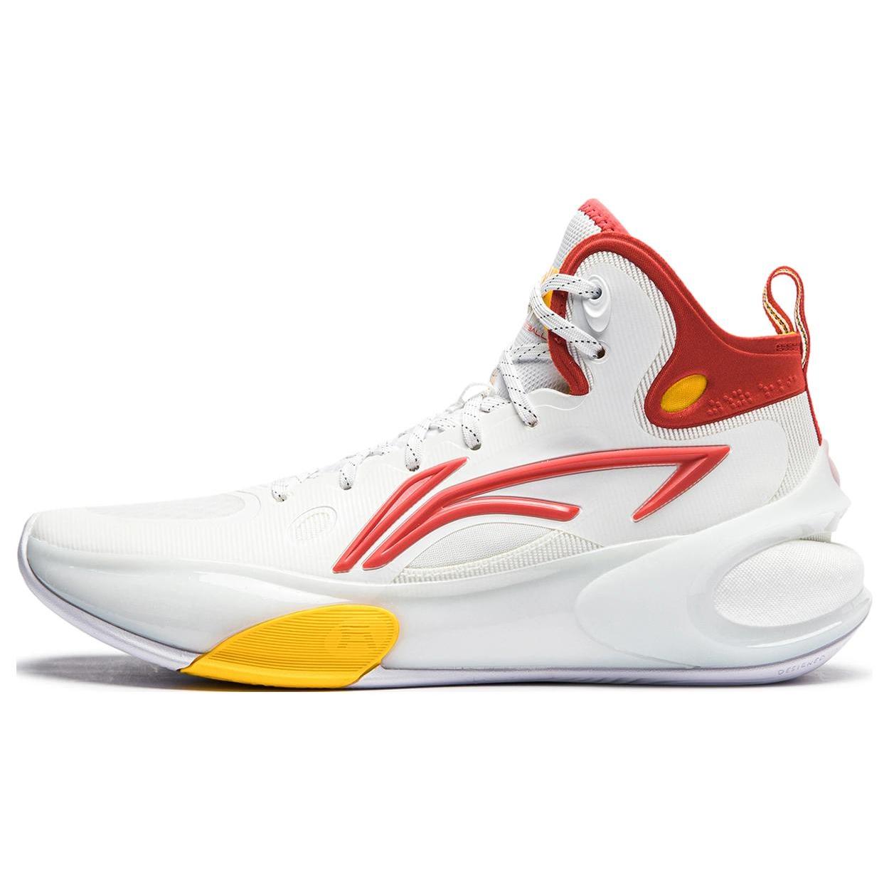 

New LiNing YuShuai 17 Wear Resistant Mid Top Basketball Shoes Men s White Red ABAT043-16 42