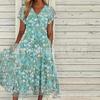 New European and American Women's Clothing Summer Popular Pendulum Short-sleeved Printed Bag Dress